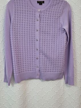 Lilac Knit Button-Front Cardigan